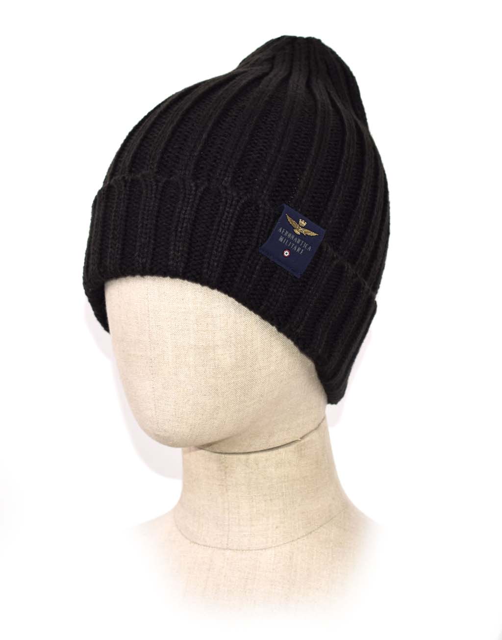 Шапка вязаная AERONAUTICA MILITARE FW 20/21/CN jet black (CU 006)