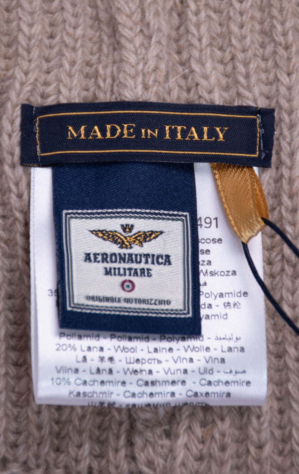 Шапка вязаная AERONAUTICA MILITARE FW 26/27/IT otter beige melange (CU 0096) 