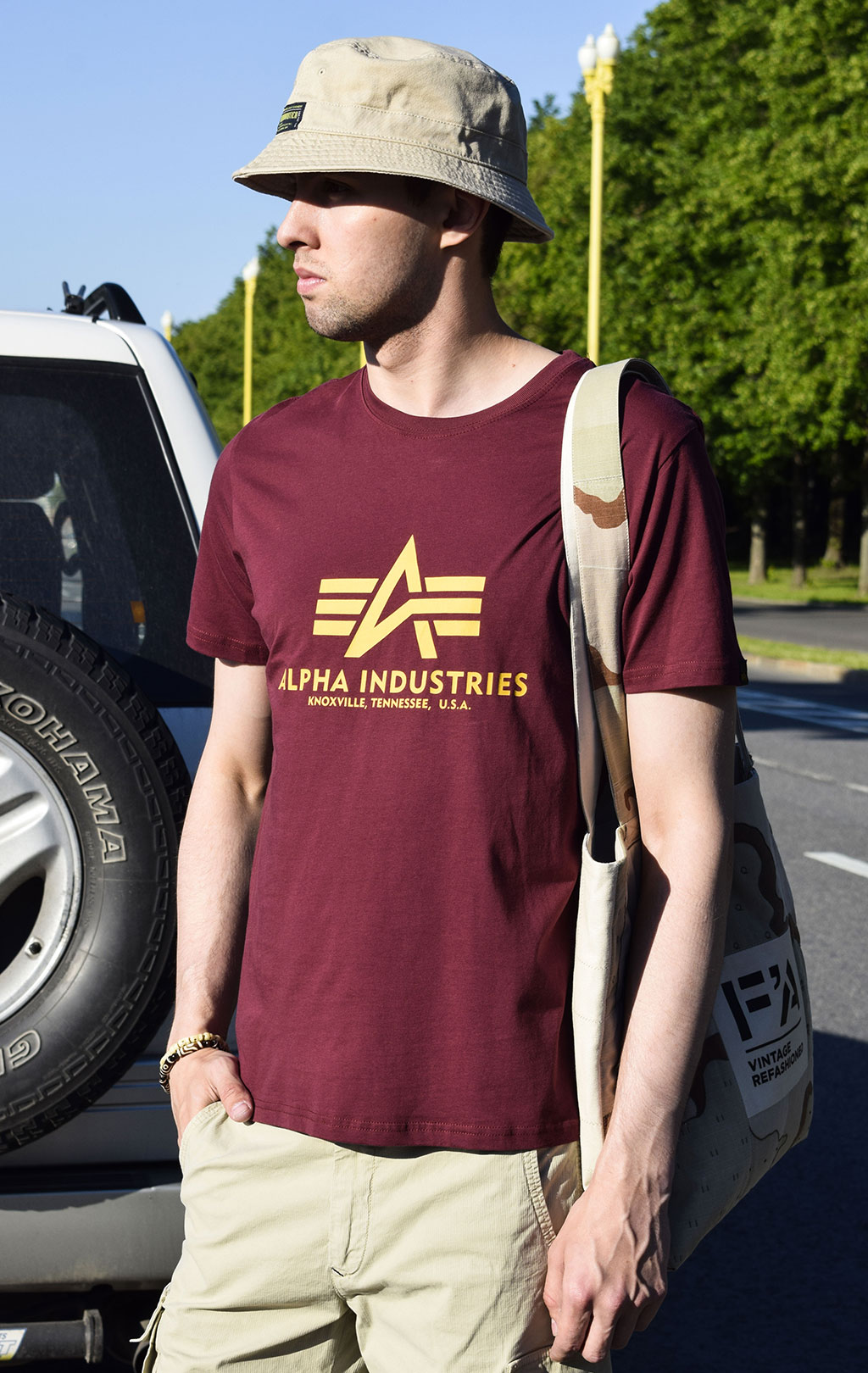 Футболка ALPHA INDUSTRIES BASIC T burgundy 