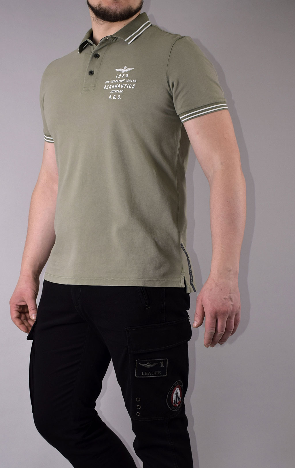 Футболка-поло AERONAUTICA MILITARE SS 21/IN green (PO 1520) 