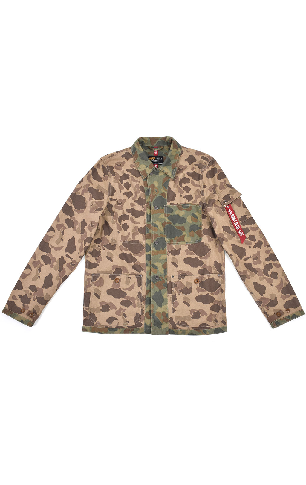 Ветровка ALPHA INDUSTRIES P-42 FIELD SHIRT brown frogskin camo 