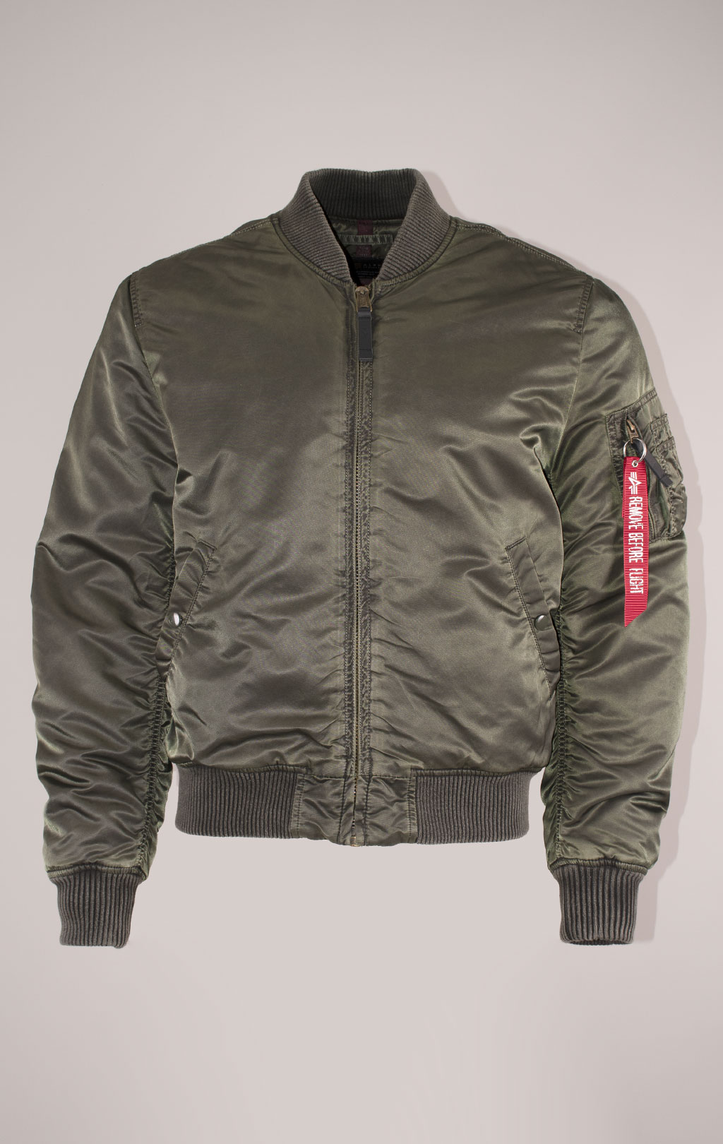 Бомбер ALPHA INDUSTRIES VF-59 BATTLEWASH MA-1 washed black olive 