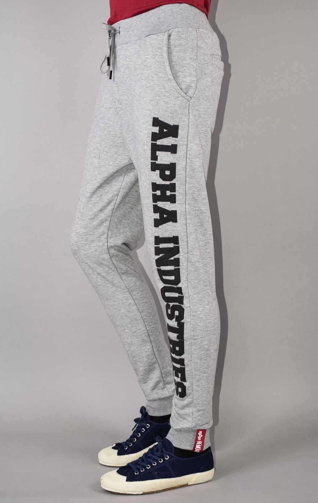 Брюки спортивные джоггеры ALPHA INDUSTRIES BIG LETTERS JOGGER grey heather 