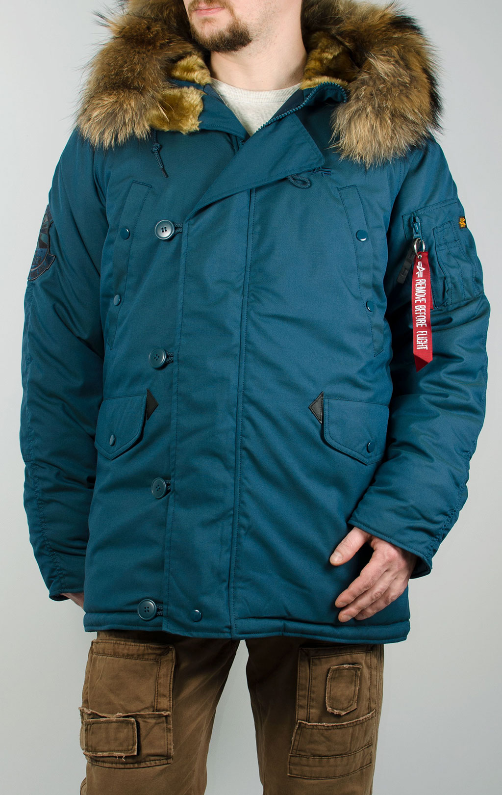 Аляска ALPHA INDUSTRIES EXPLORER натур. мех blue bold 