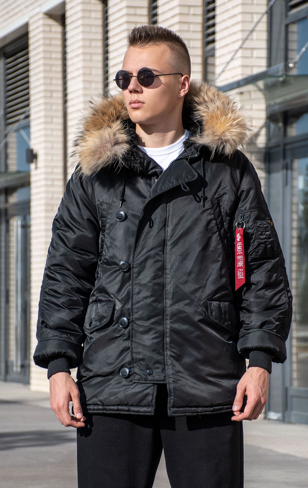 Аляска ALPHA INDUSTRIES CLASSIC N-3B натур. мех black 