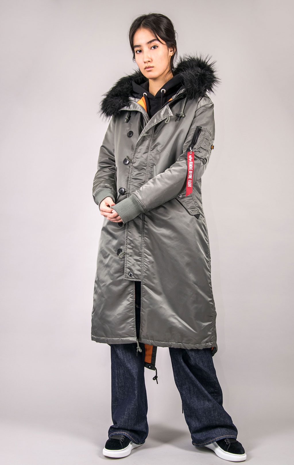 Long top fishtail parka