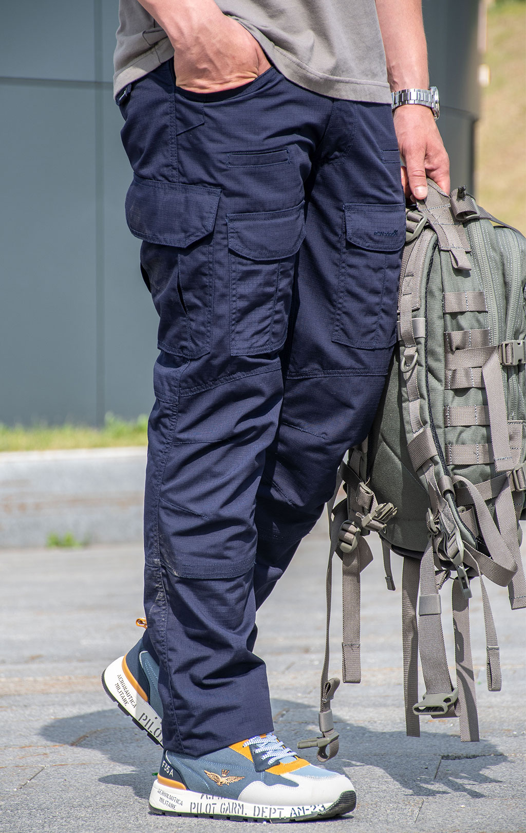 Брюки тактические Pentagon LYCOS big size хлопок35%/полиэстер65% Rip-Stop navy blue 05043 