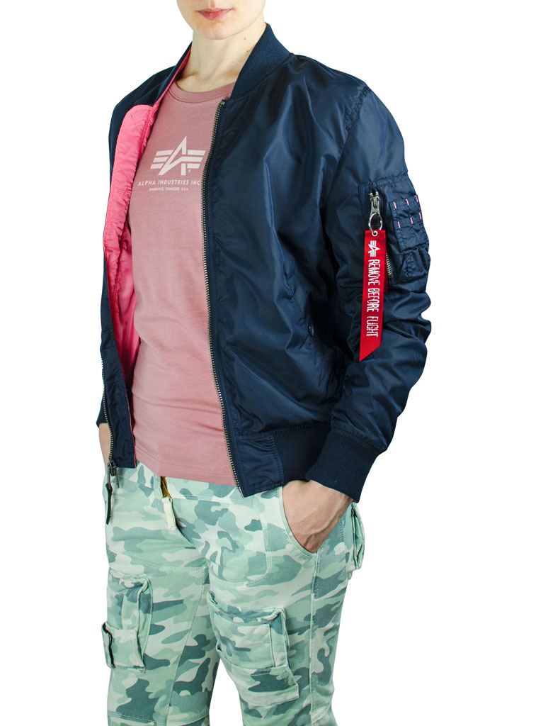 Женская ветровка-бомбер ALPHA INDUSTRIES TT IP REVERSIBLE MA-1 rep. blue 