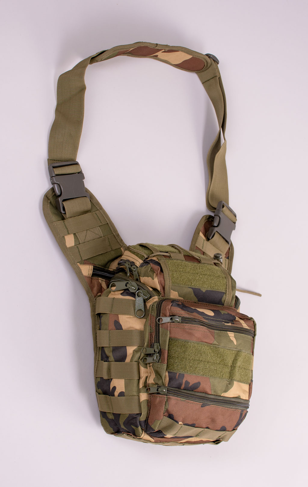 Сумка через плечо тактическая Hausheng SLING MOLLE 25x15x30 camo woodland PK-402 