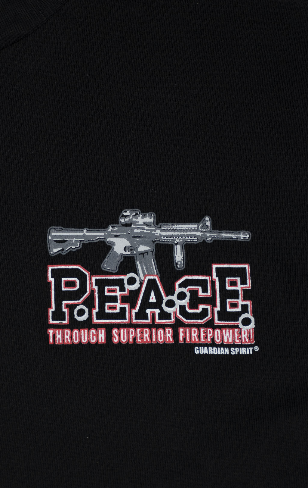 Футболка GUARDIAN SPIRIT/SABADO Peace Through Superior 100% хлопок black LU-341 Китай