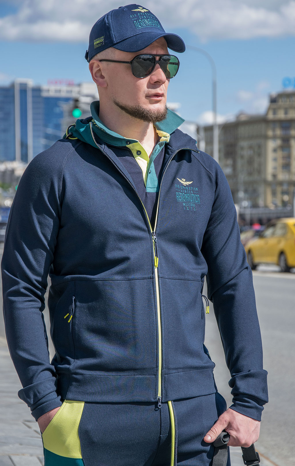 Толстовка с капюшоном AERONAUTICA MILITARE big size SS 22/TR dark navy (FE 1657) 