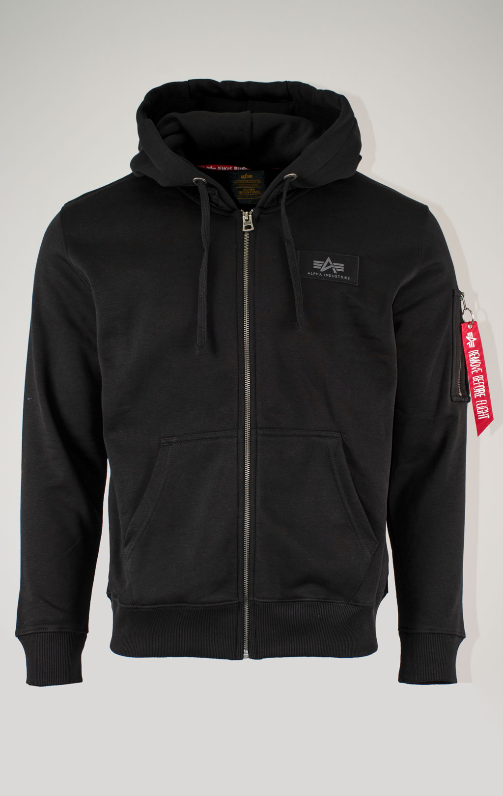 Толстовка ALPHA INDUSTRIES BACK PRINT ZIP HOODY black 