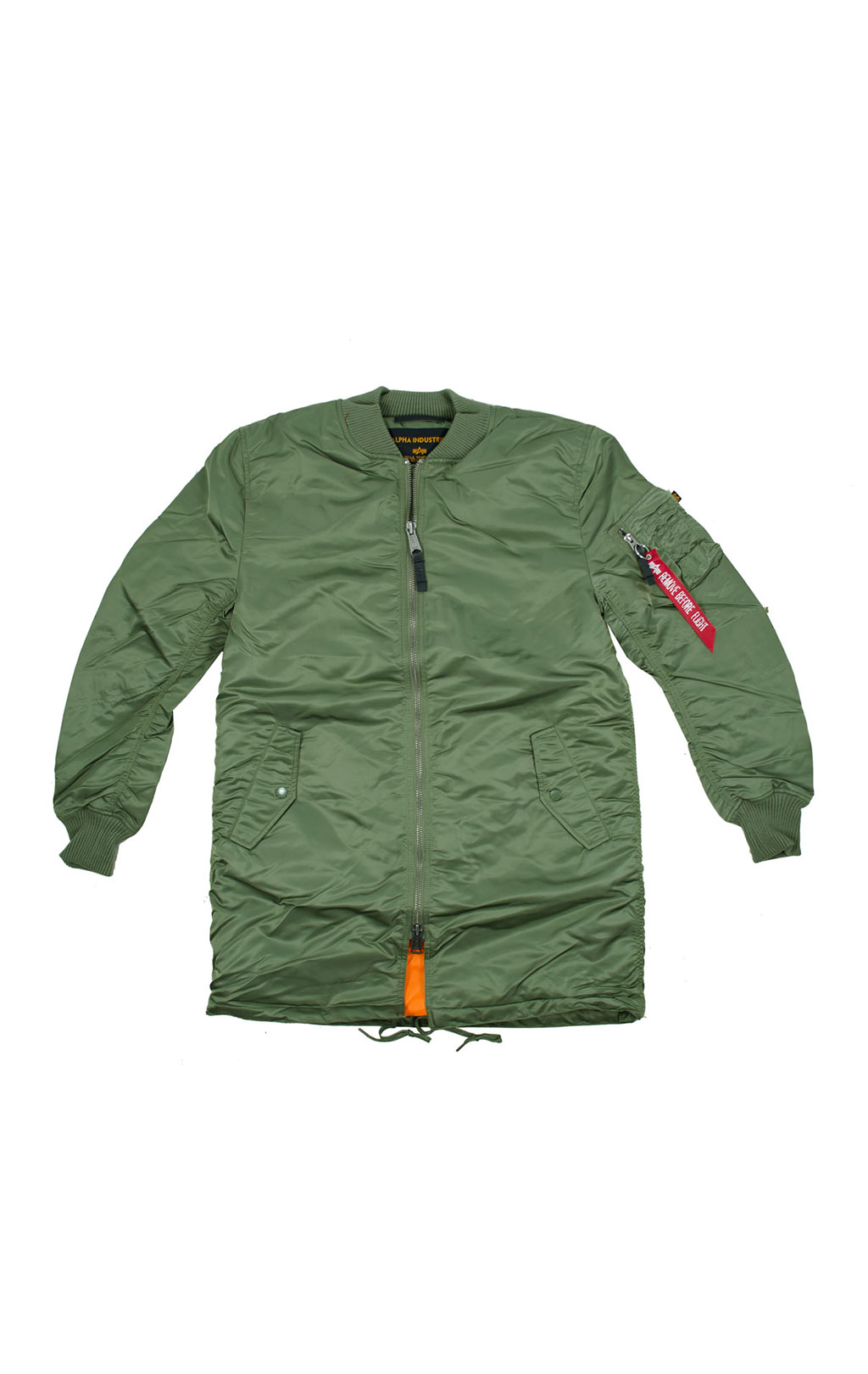 Куртка-бомбер удлинённая ALPHA INDUSTRIES COAT MA-1 sage green 