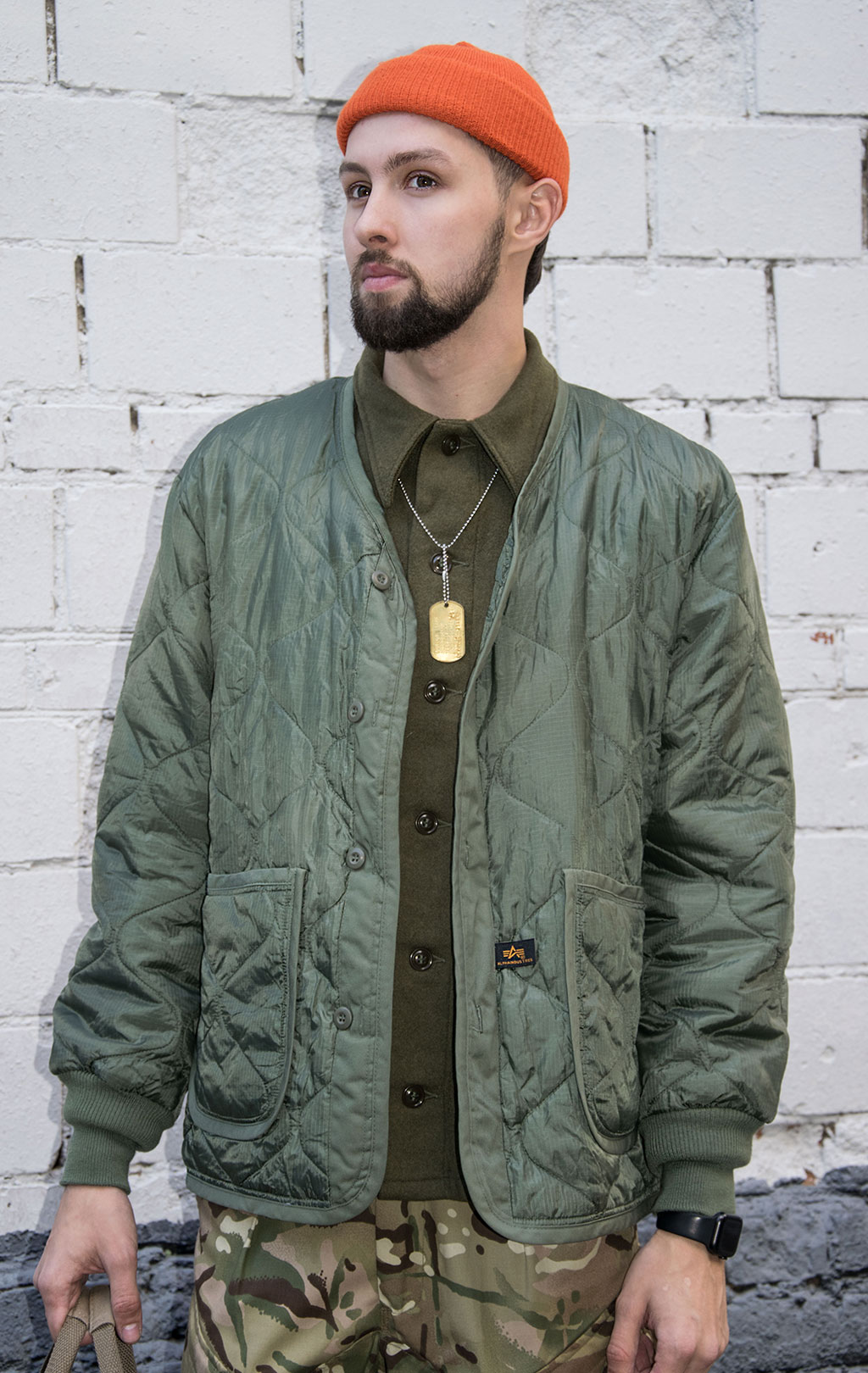 Куртка-подстёжка ALPHA INDUSTRIES CLASSIC M-65 с карманами и манжетами olive 