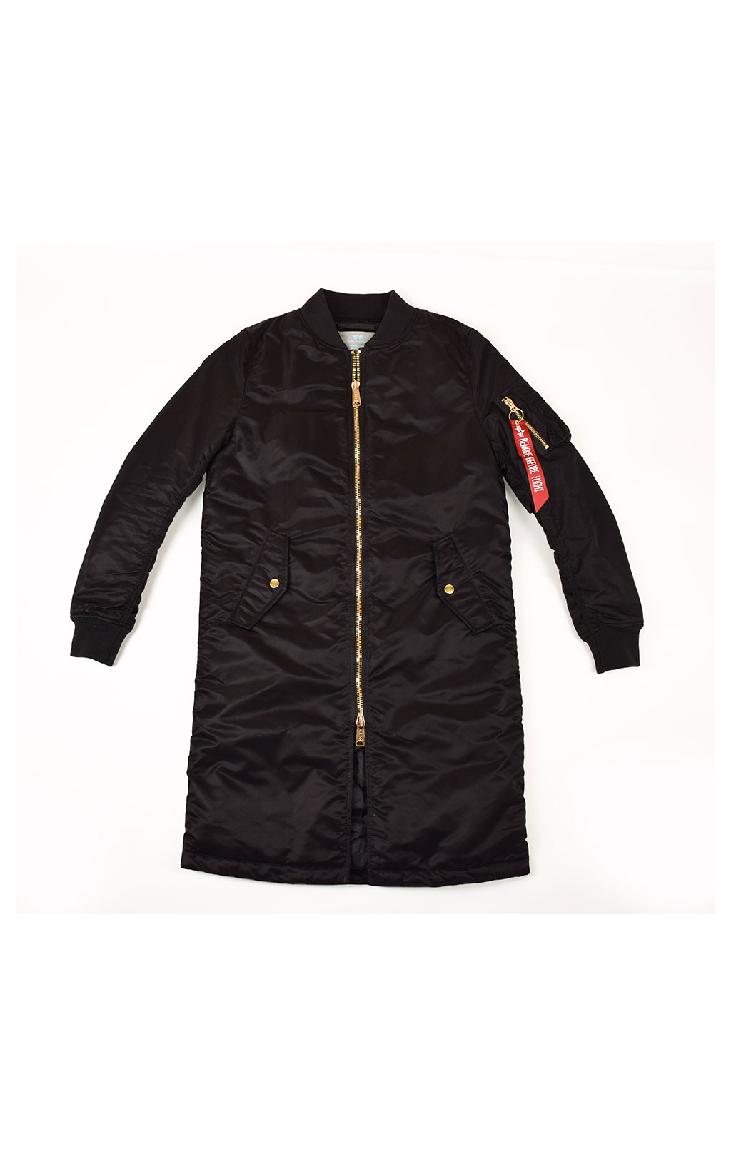 Женская куртка-бомбер удлинённая ALPHA INDUSTRIES COAT PM MA-1 black 