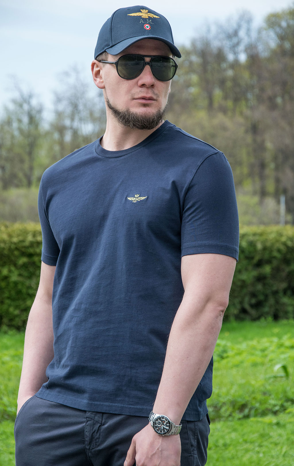 Футболка AERONAUTICA MILITARE big size SS 22/IN dark navy (TS 1934) 