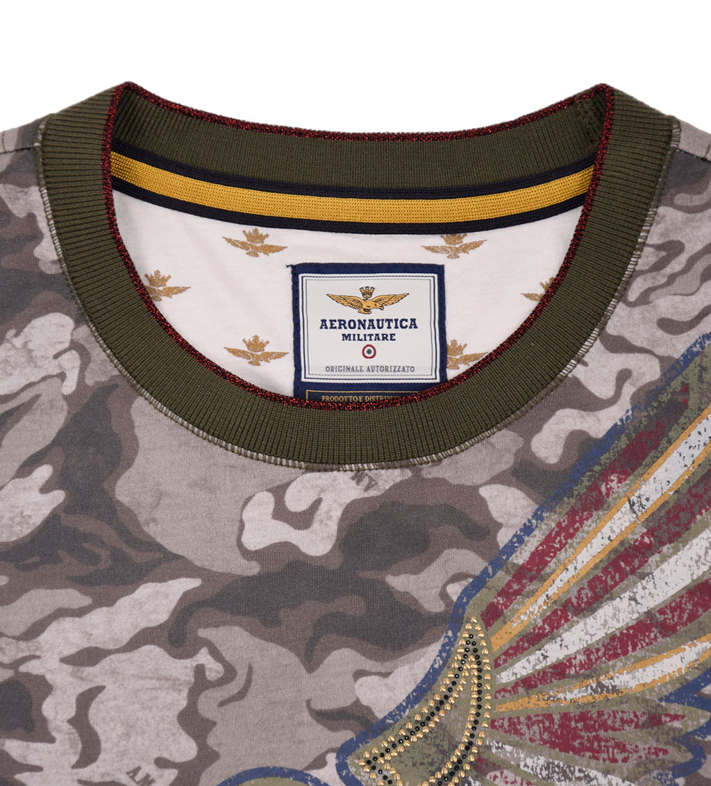 Женская футболка AERONAUTICA MILITARE verde camo (TS 1550) 