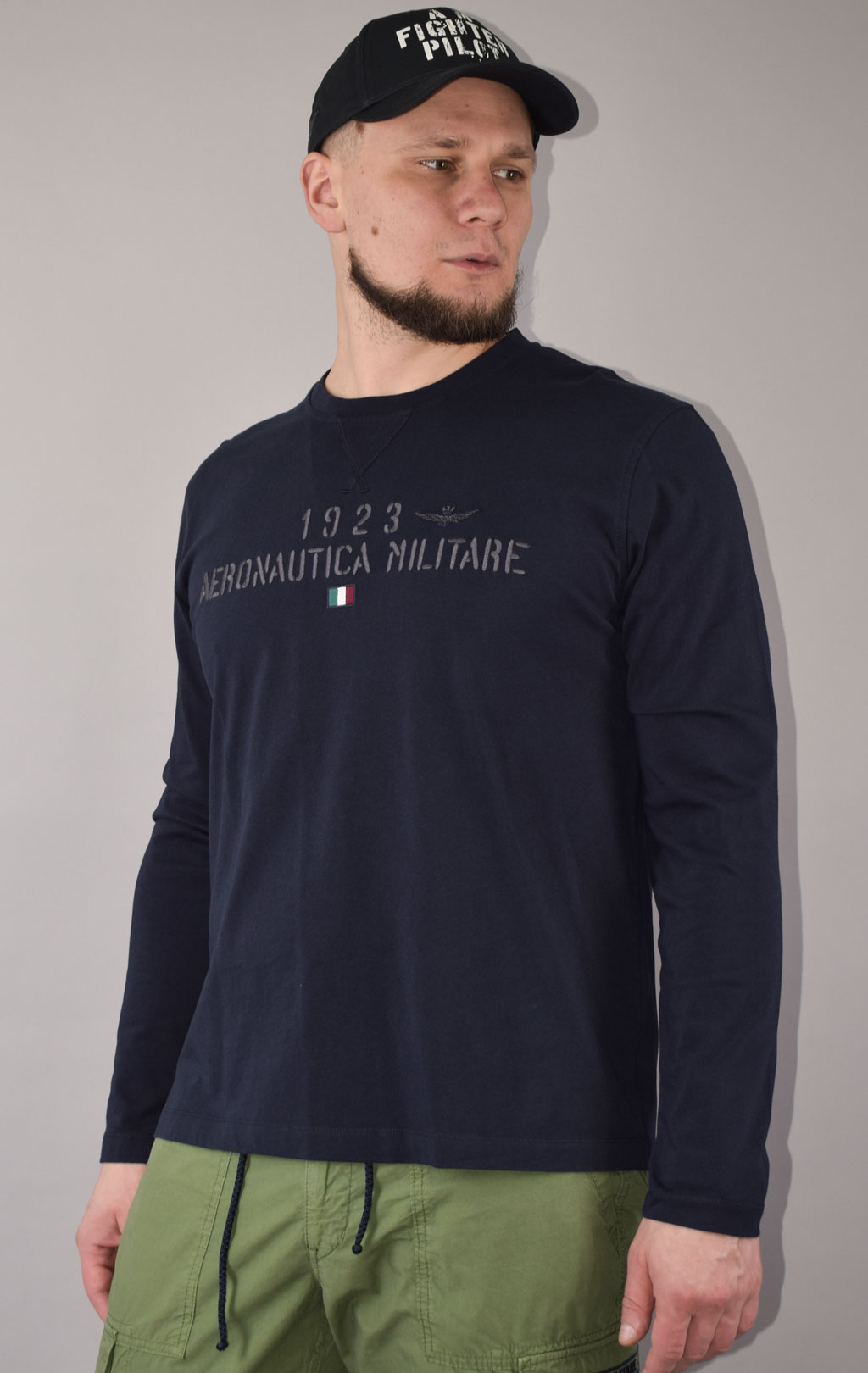 Лонгслив AERONAUTICA MILITARE SS 23/TR blue black (TS 2052)