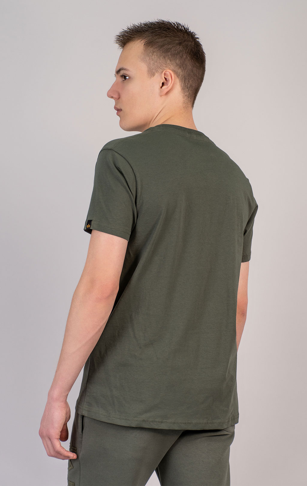Футболка ALPHA INDUSTRIES ALPHA WORDING T dark olive 