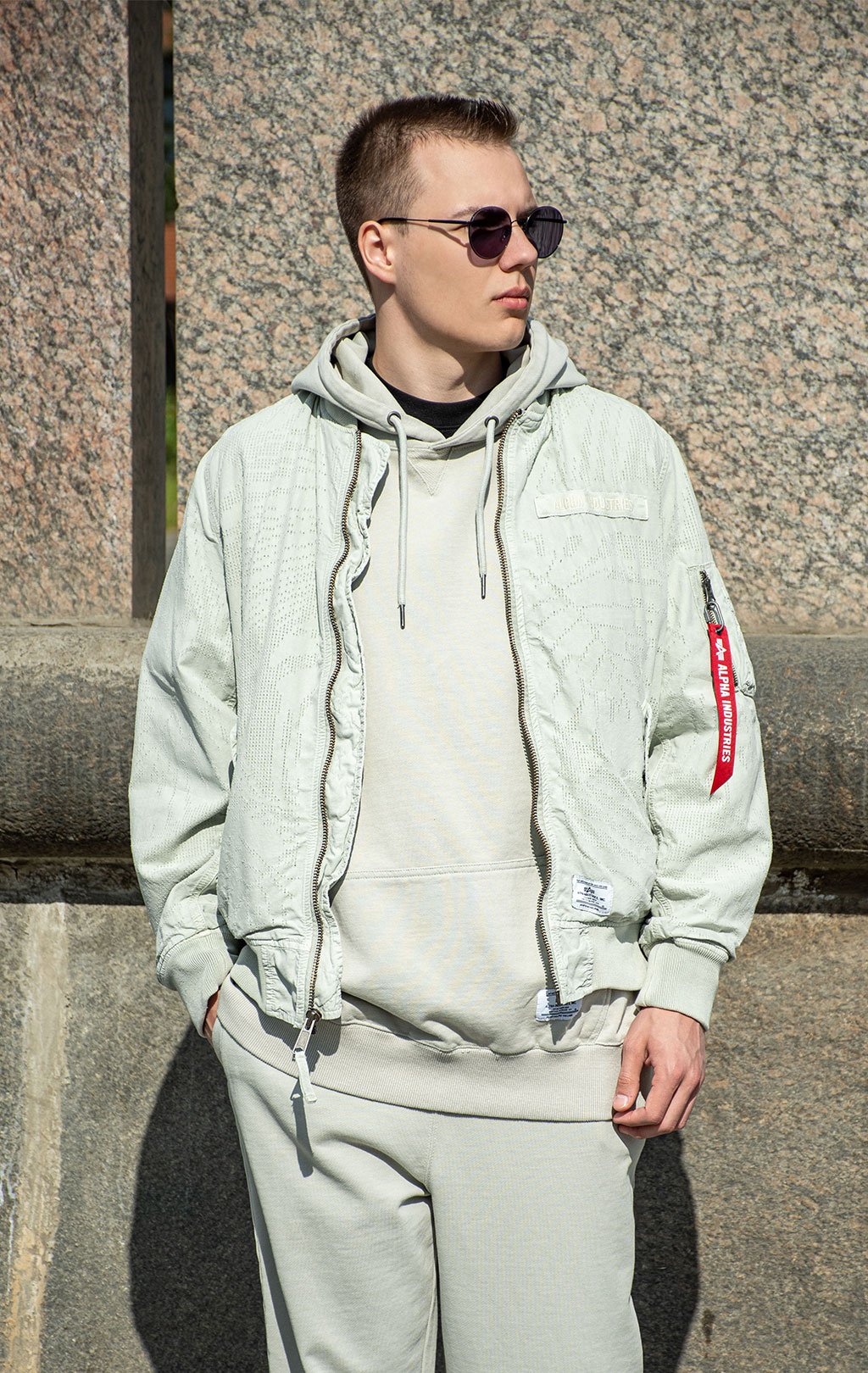 Ветровка ALPHA INDUSTRIES DOTTED CAMO FLIGHT JACKET L-2B SS 25 m light gray 