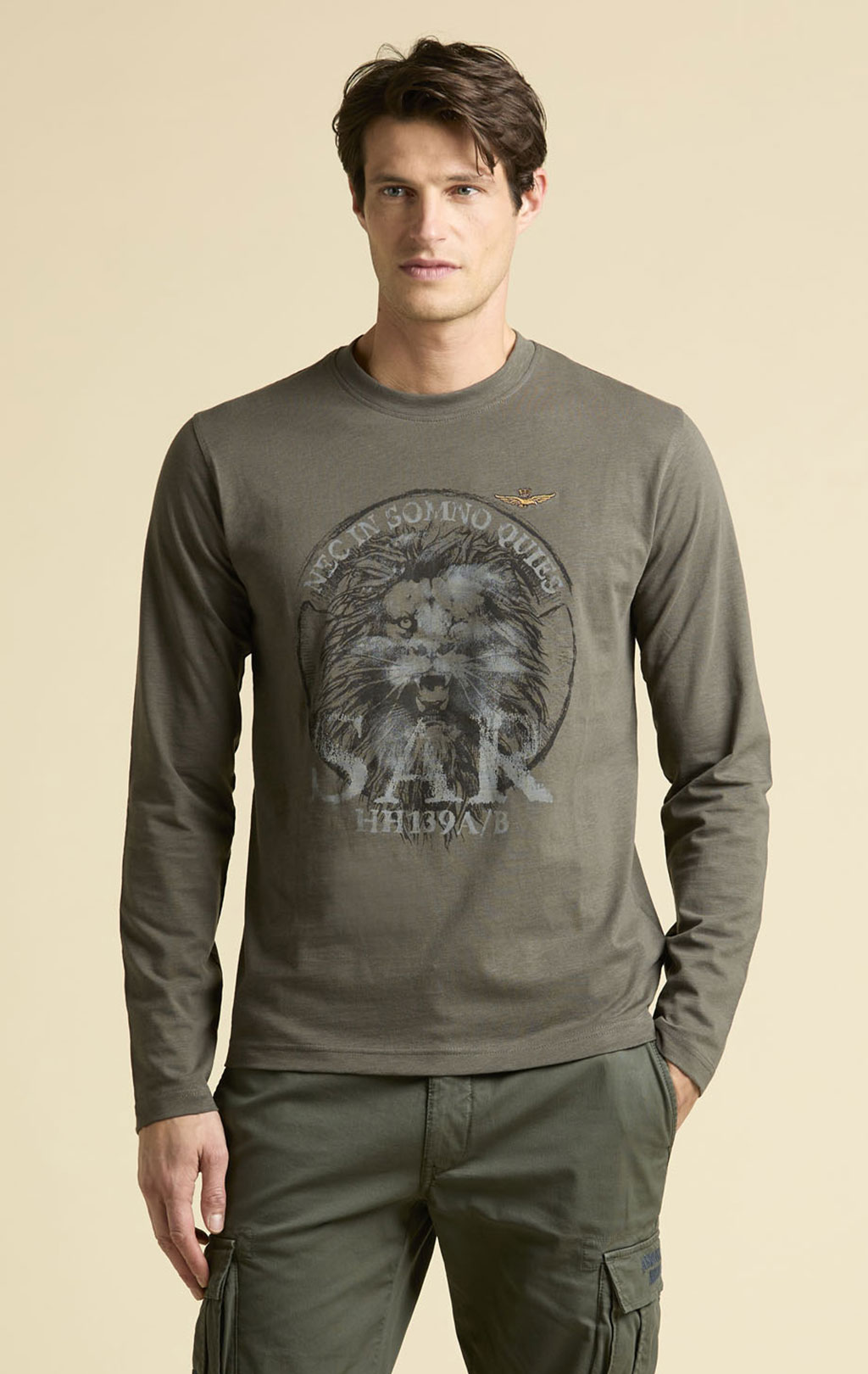 Лонгслив AERONAUTICA MILITARE FW 25/26/BD beluga grey (TS 2485)