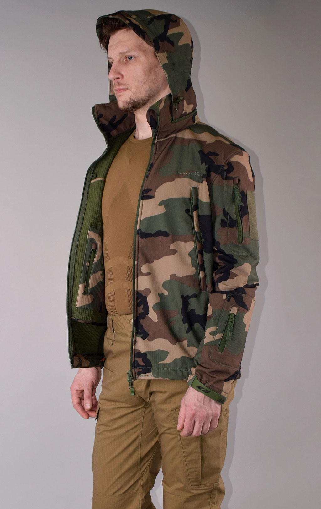 Куртка тактическая softshell Pentagon мембрана ARTAXES Soft Shell camo woodland 08011 