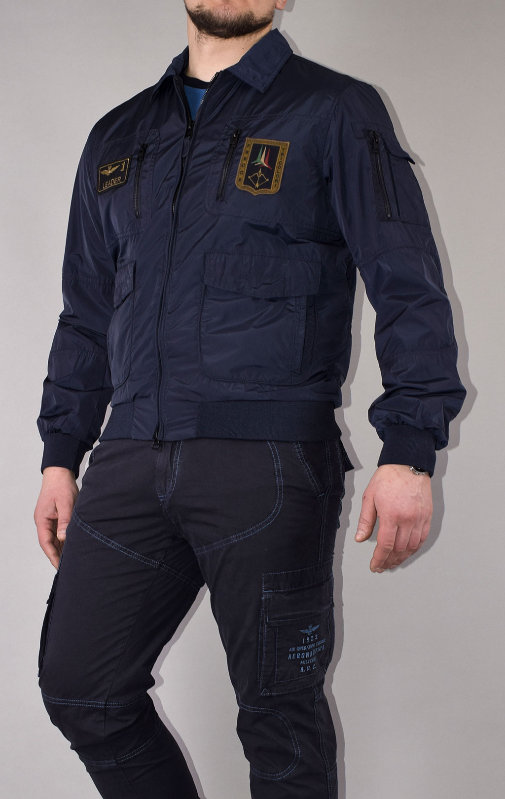 Ветровка-бомбер AERONAUTICA MILITARE SS 21 m/CN blue navy (AB 1719) 