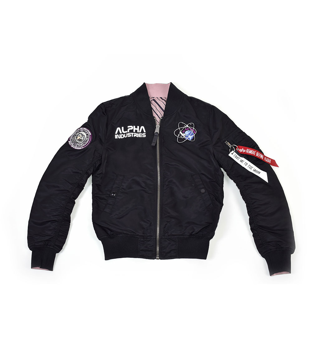 Женская ветровка-бомбер ALPHA INDUSTRIES MOON LANDING MA-1 black 