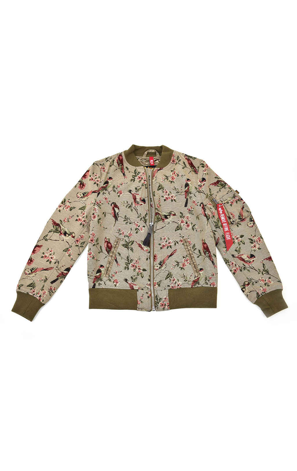 Женская ветровка-бомбер ALPHA INDUSTRIES JACQUARD L-2B floral jacquard 