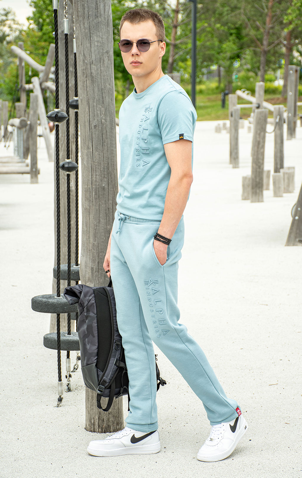 Футболка ALPHA INDUSTRIES EMB T greyblue 