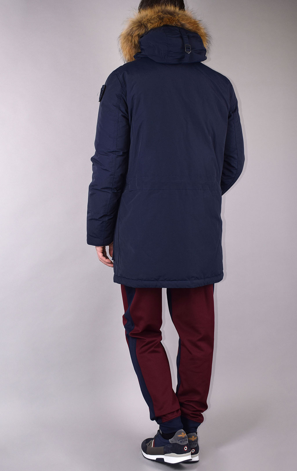 Куртка-аляска пуховая BLAUER RAINCOAT LONG FW 19/20 натур. мех dark blue (005565) 