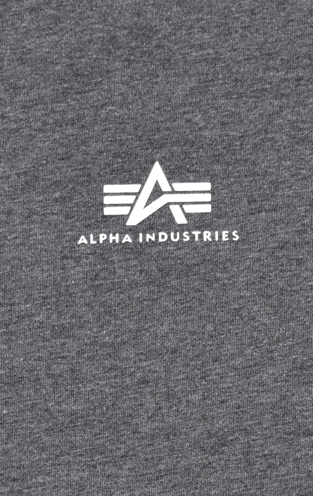 Футболка ALPHA INDUSTRIES BASIC T SMALL LOGO big size charcoal heather/white 