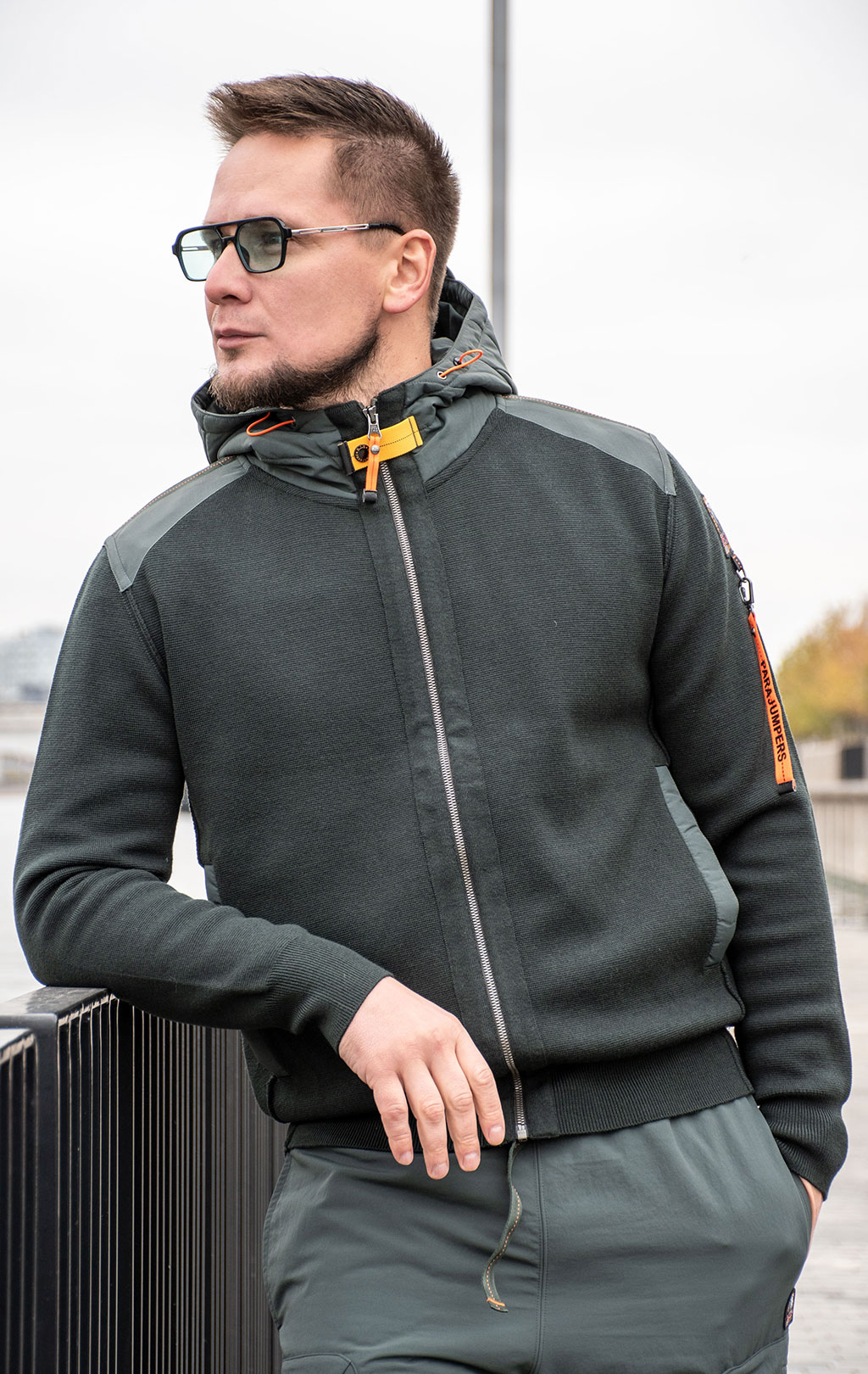 Толстовка с капюшоном PARAJUMPERS DOMINIC FW 24/25 green gables 