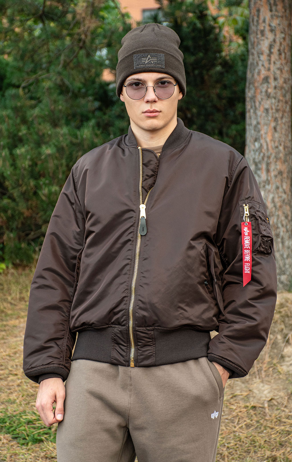 Бомбер ALPHA INDUSTRIES MA-1 HERITAGE hunter brown 