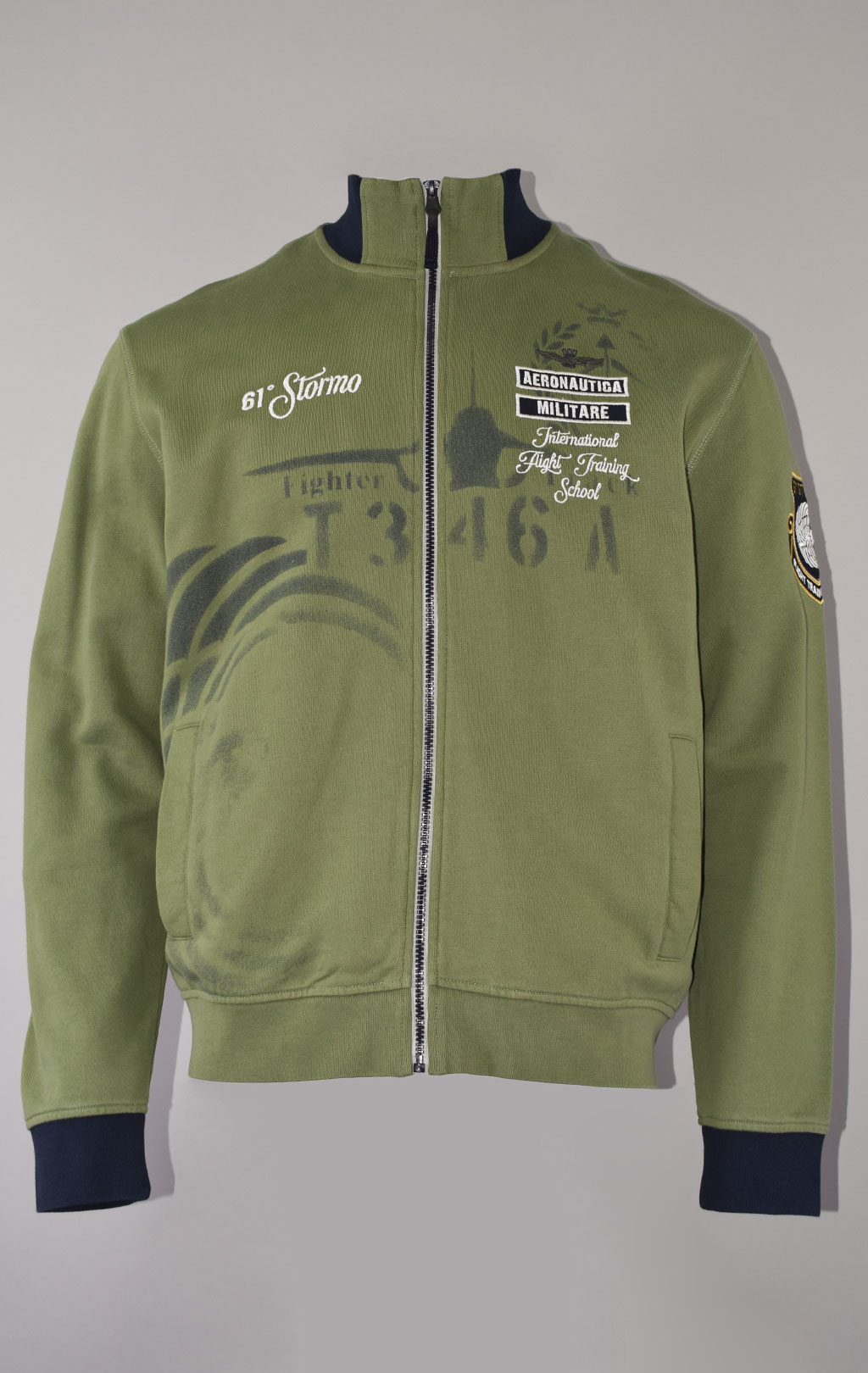 Олимпийка AERONAUTICA MILITARE big size SS 23/TR verde militare (FE 1748) 