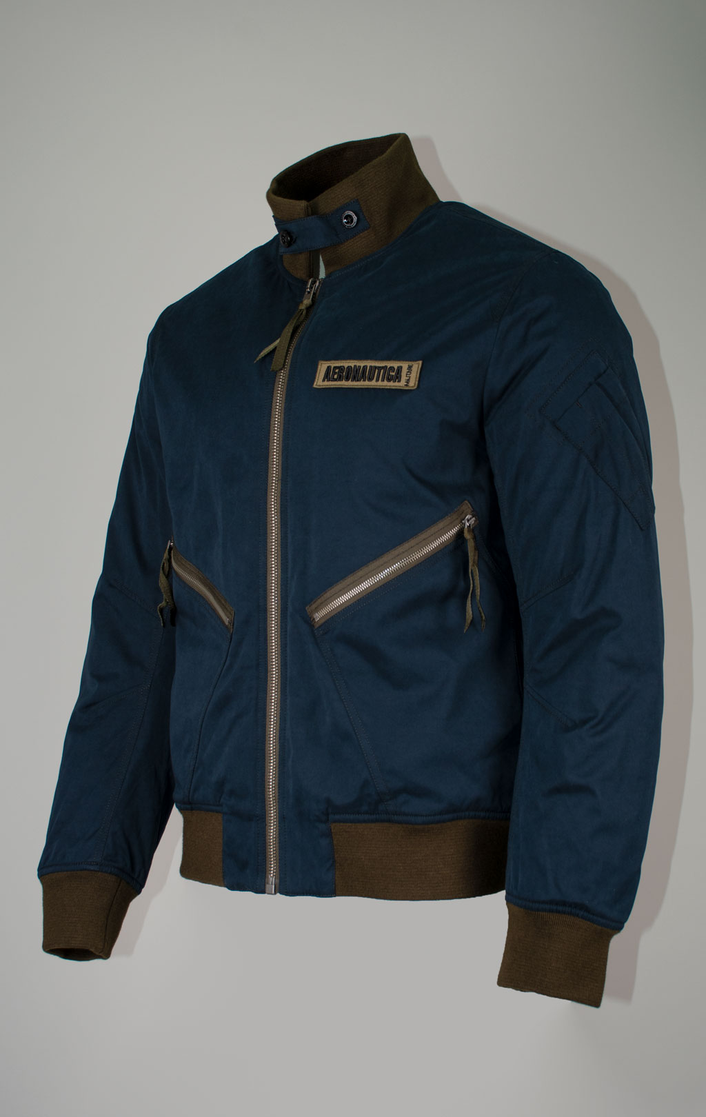 Куртка-бомбер AERONAUTICA MILITARE big size FW 25/26/CN midnight blue (AB 3000) 