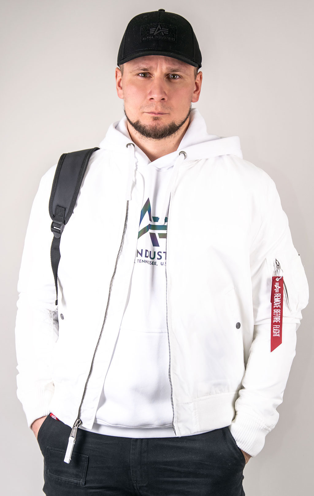 Ветровка-бомбер ALPHA INDUSTRIES TT MA-1 white 