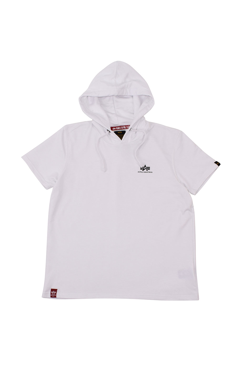 Футболка с капюшоном ALPHA INDUSTRIES BASIC T SMALL LOGO white 