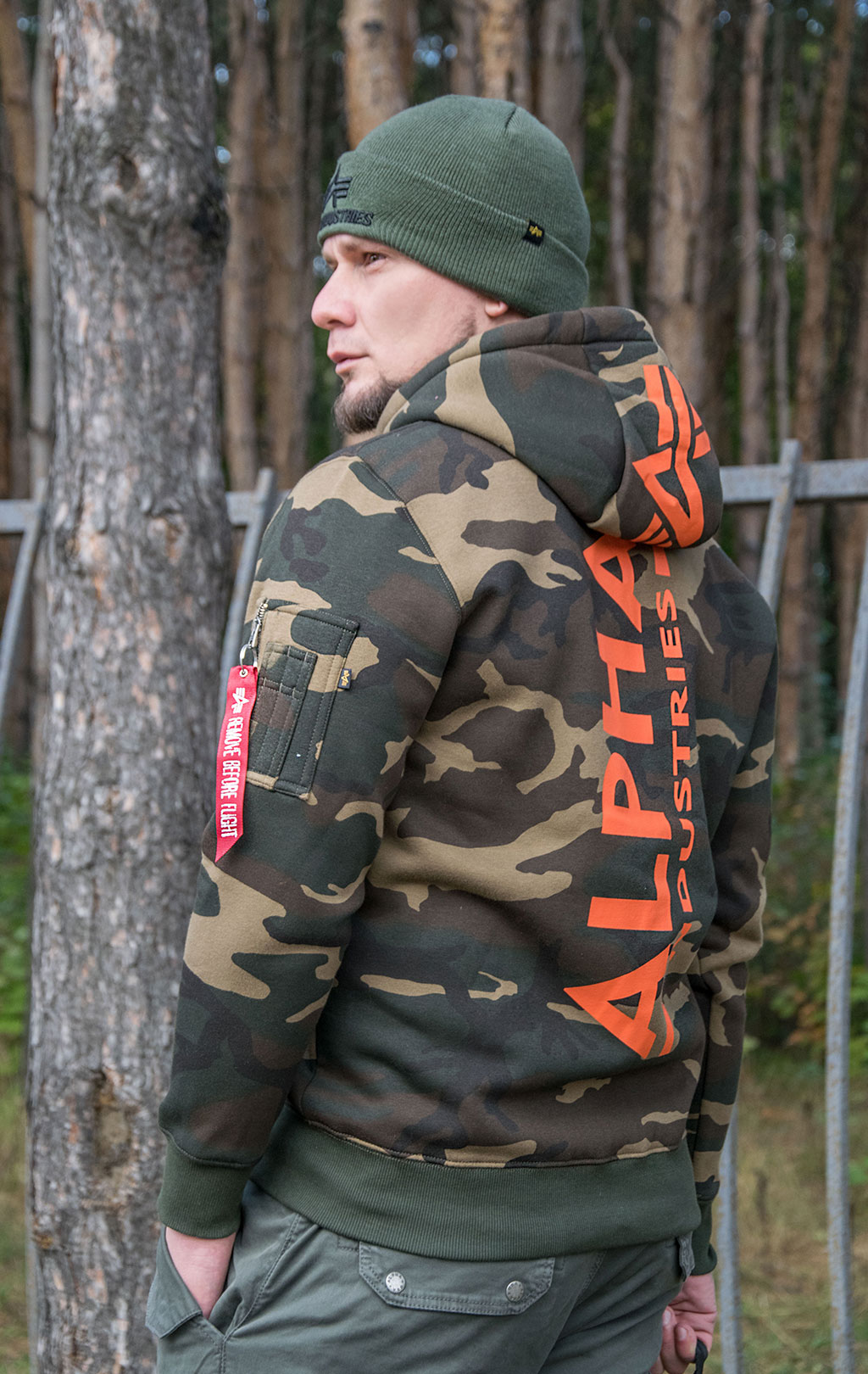 Толстовка ALPHA INDUSTRIES BACK PRINT HOODY CAMO camo woodland 65 