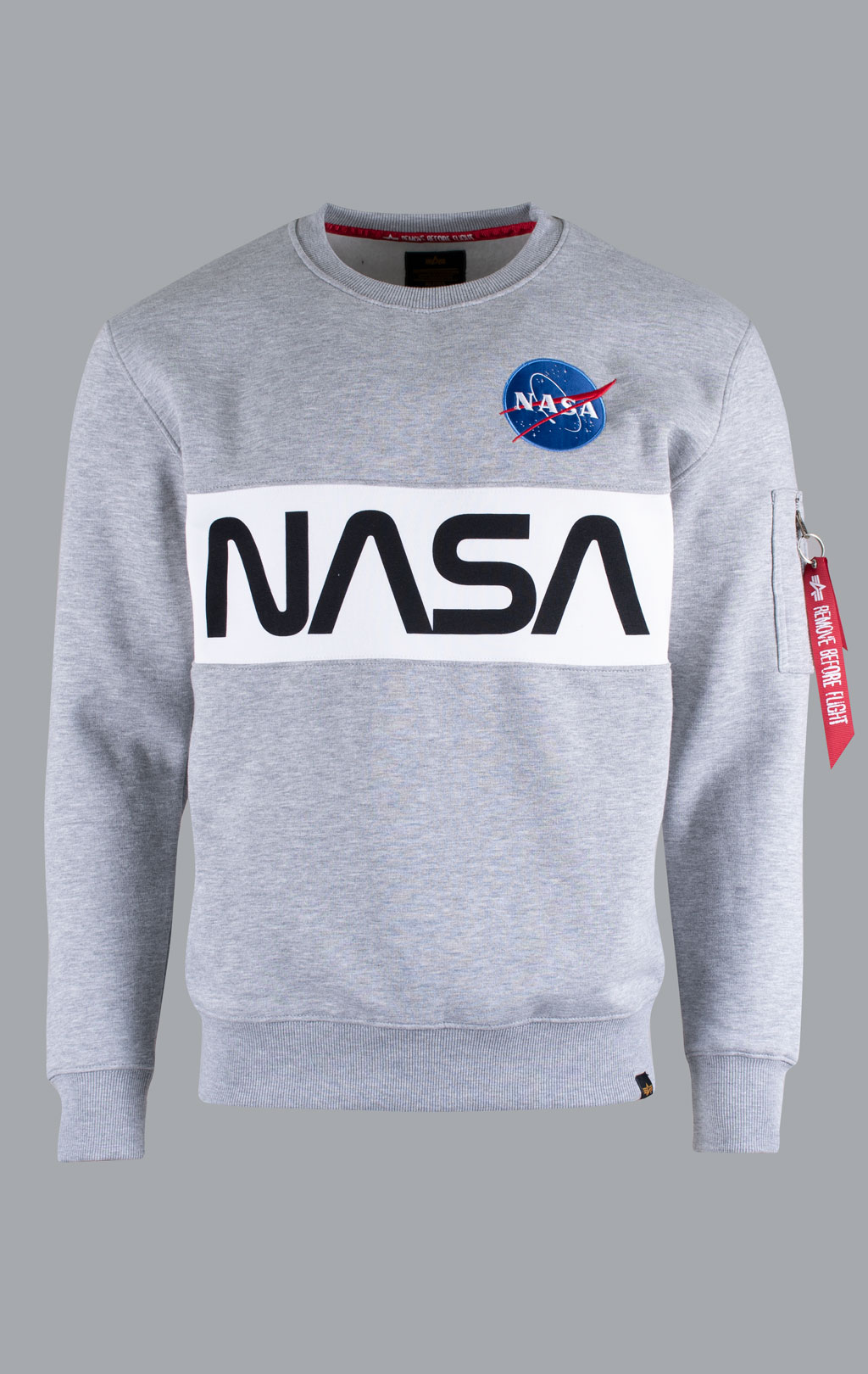 Свитшот ALPHA INDUSTRIES NASA Inlay grey heather 