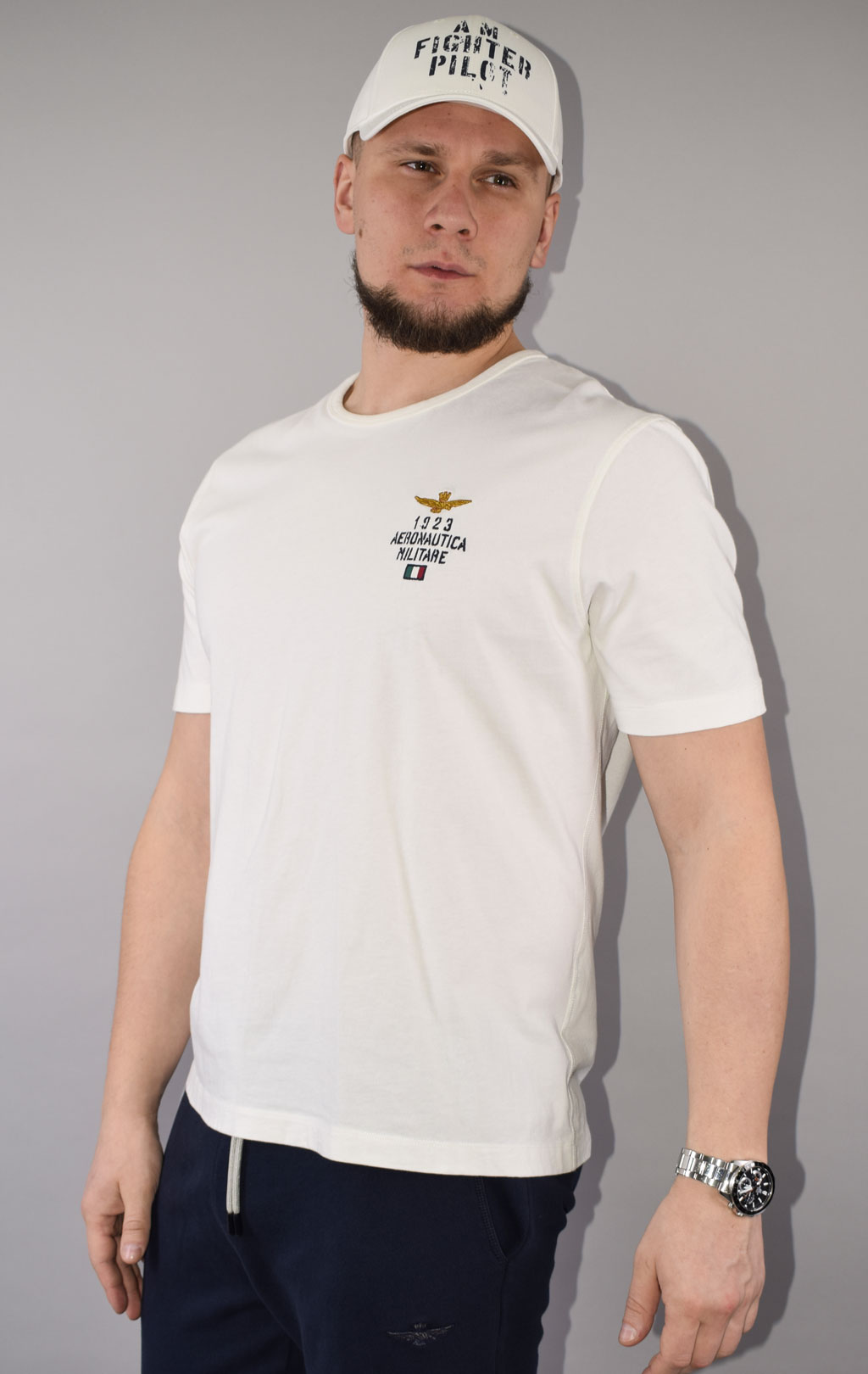 Футболка AERONAUTICA MILITARE SS 23/TR bianco panna (TS 2053) 