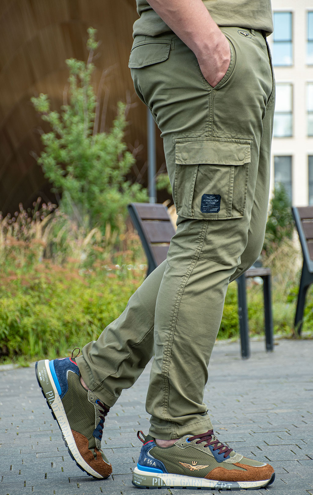 Брюки-карго AERONAUTICA MILITARE плотные FW 25/26/AL green (PA 1329) 