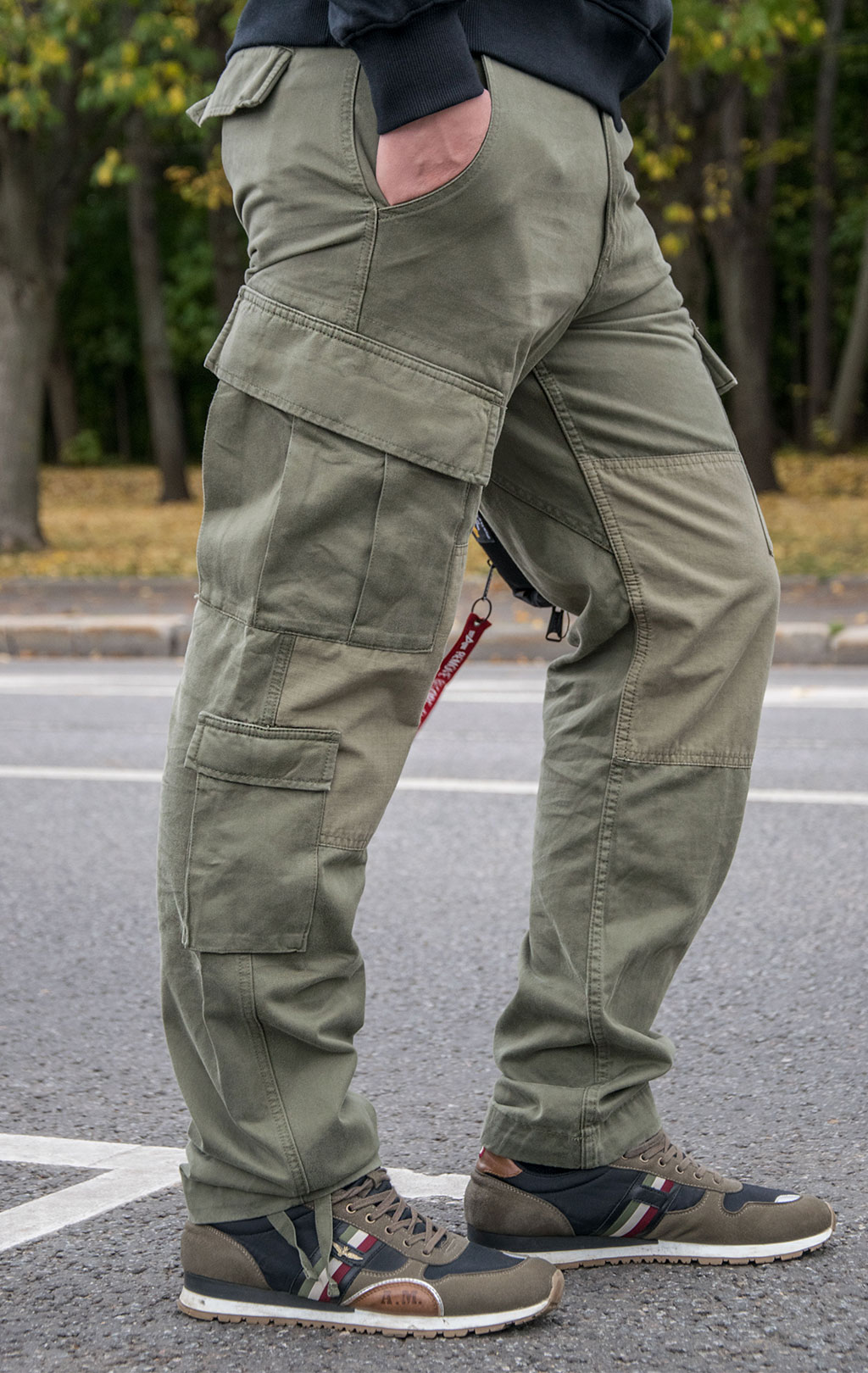 Брюки-карго ALPHA INDUSTRIES ACU PANT плотные dark olive 