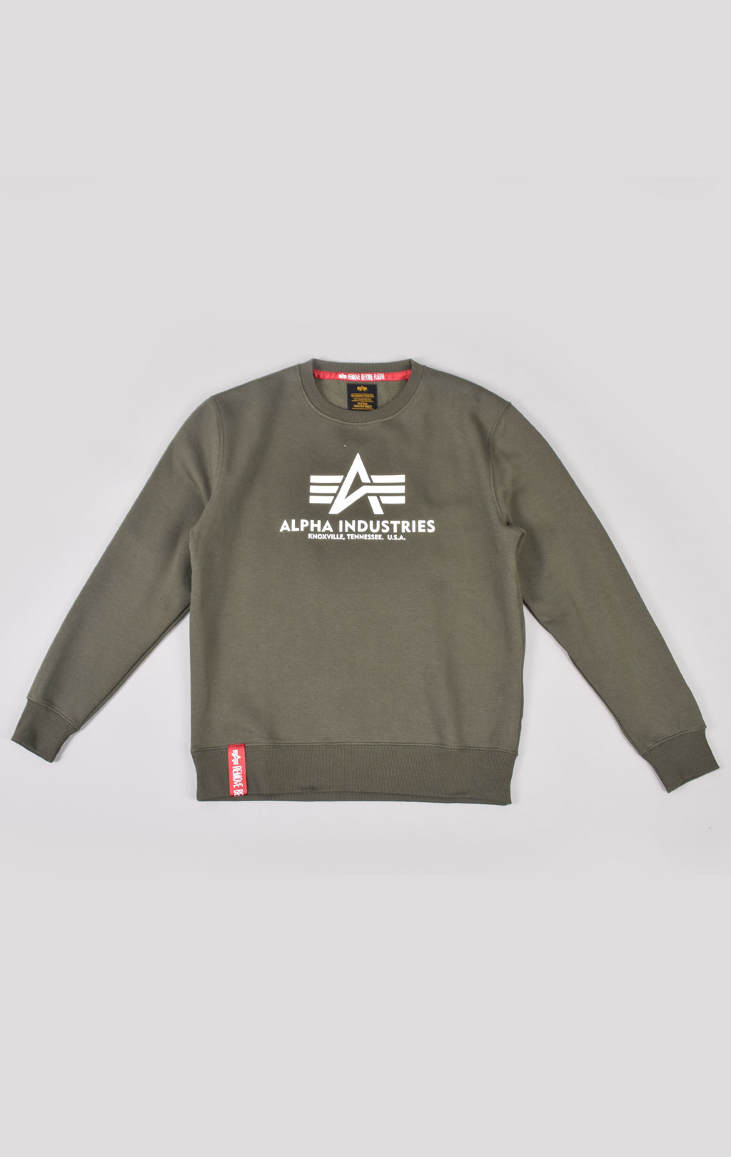 Свитшот ALPHA INDUSTRIES BASIC SWEATER REFLECTIVE dark olive 