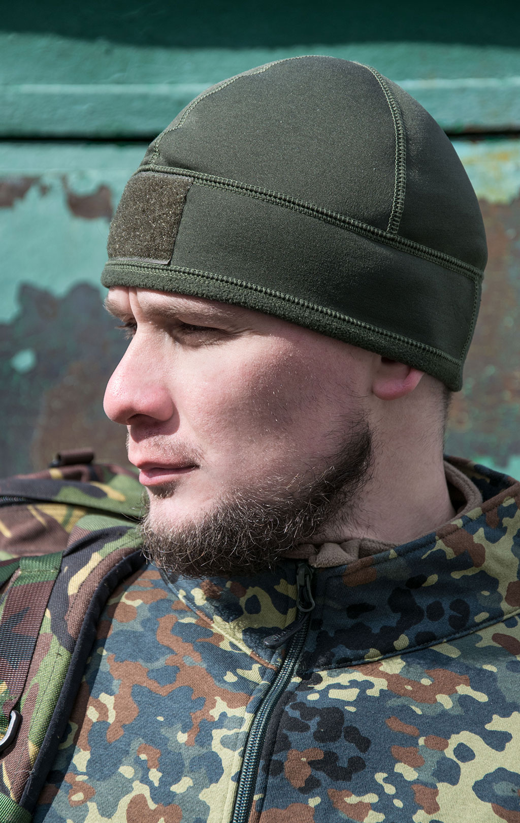 Шапка тактическая Fostex WARRIOR флис with velcro green camo 