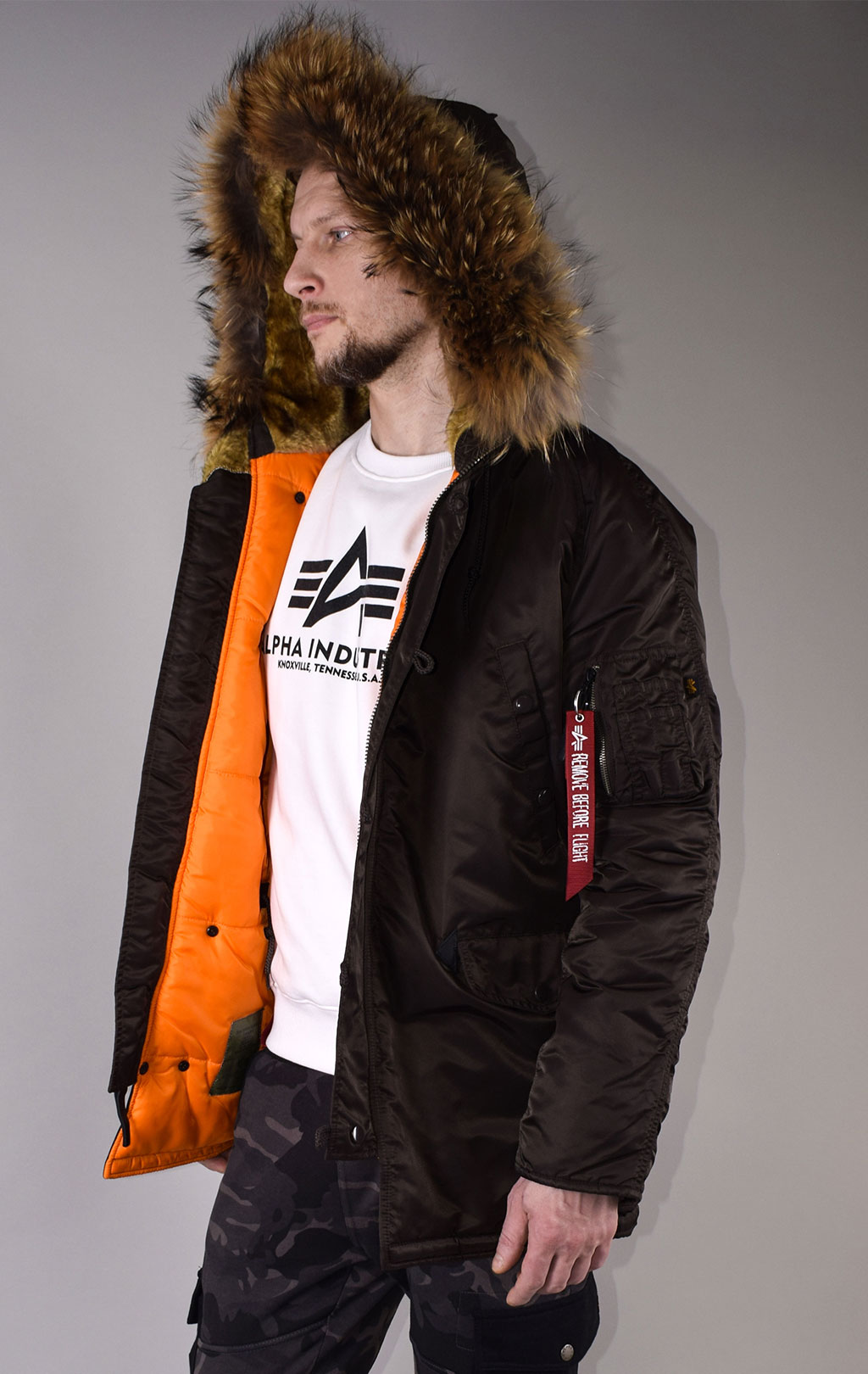 Аляска ALPHA INDUSTRIES VF 59 big size N-3B натур. мех deep brown 