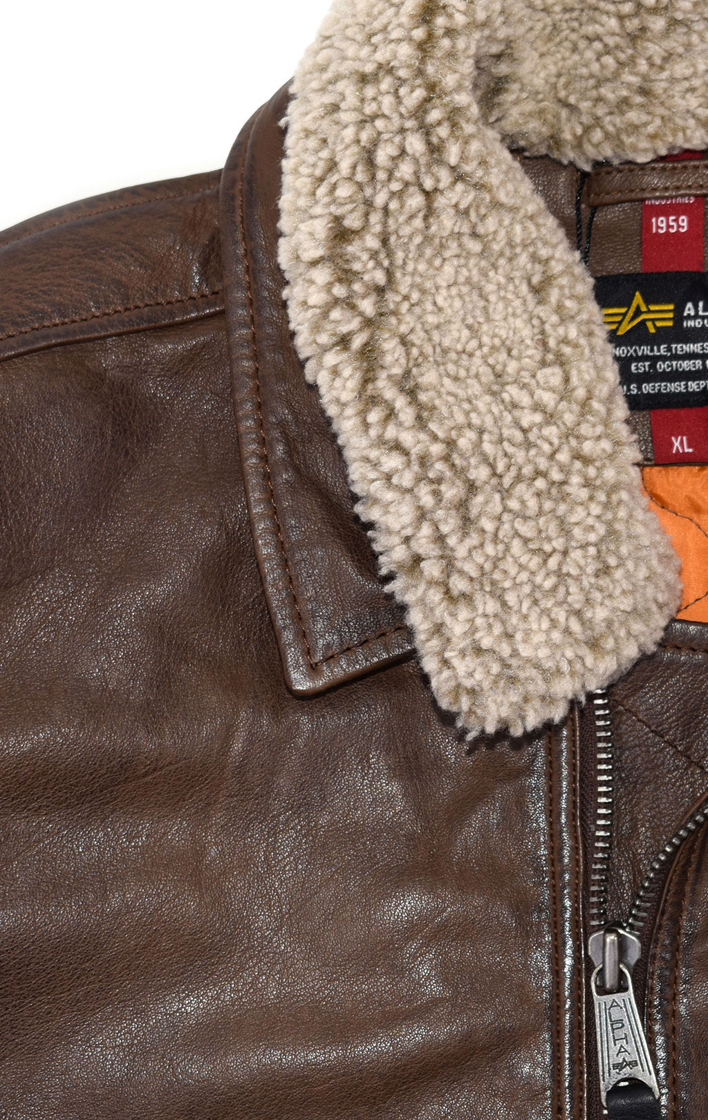 Куртка-пилот ALPHA INDUSTRIES G-1 кожа brown 