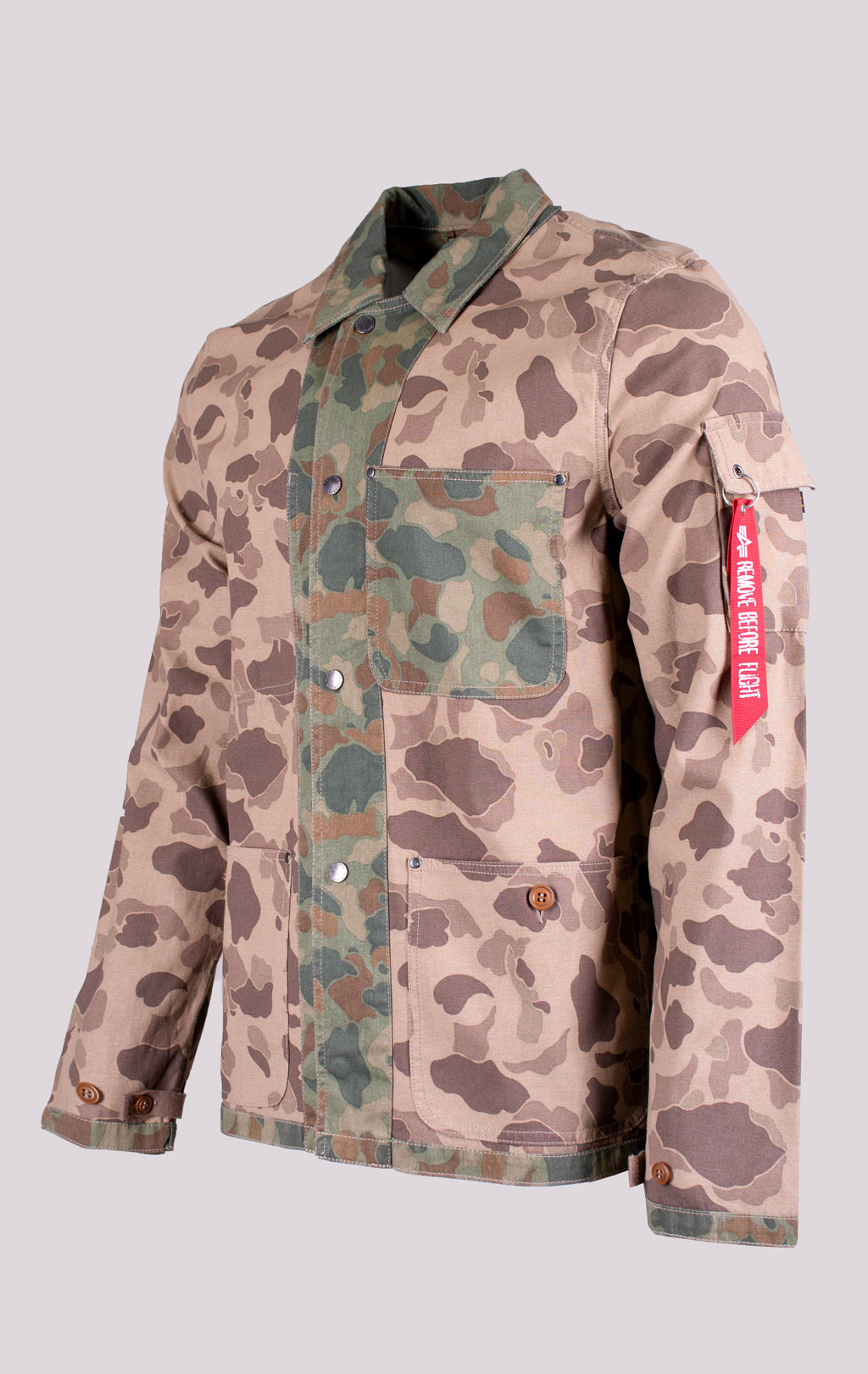 Ветровка ALPHA INDUSTRIES P-42 FIELD SHIRT brown frogskin camo 