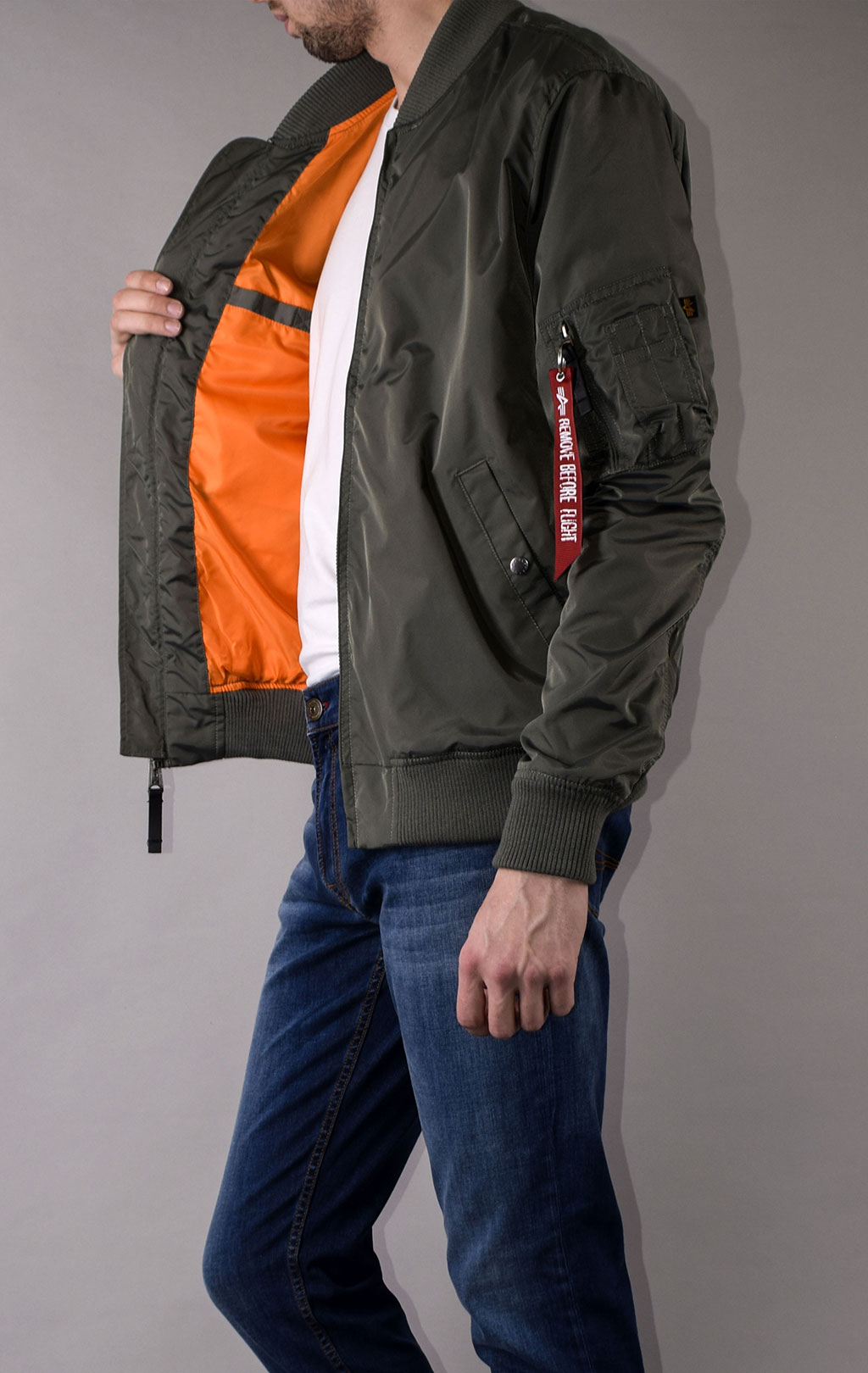 Ветровка-бомбер ALPHA INDUSTRIES TT MA-1 vintage green 