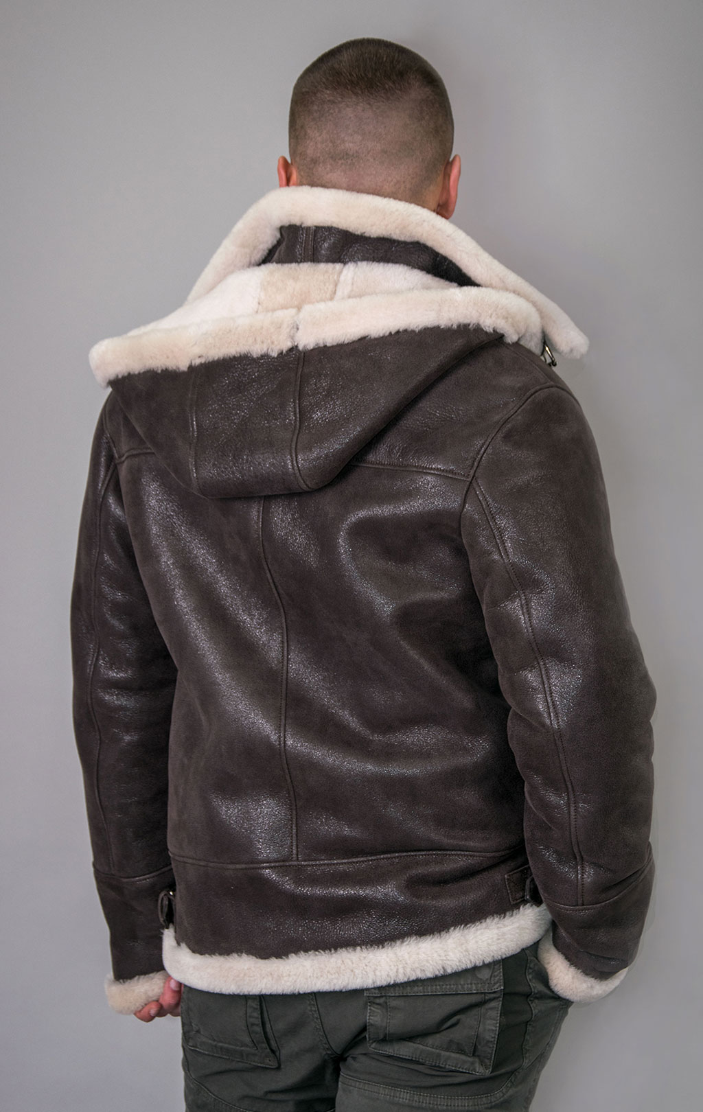 Куртка-пилот KODZIC B-3 Hooded овчина brown 